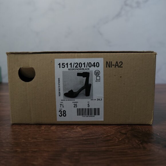 ZARA Woman Black Embellished Block Heels – Size 38 (US 7.5) - Picture 6 of 6